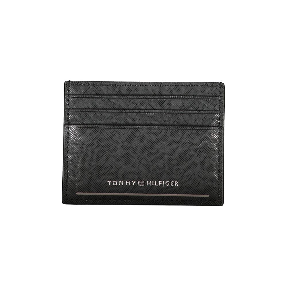 Tommy Hilfiger Schwarzes Leder Portemonnaie für Herren