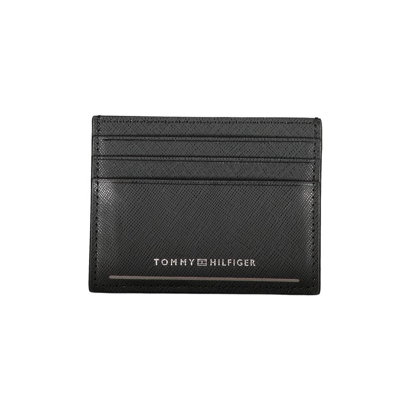 Tommy Hilfiger Schwarzes Leder Portemonnaie für Herren