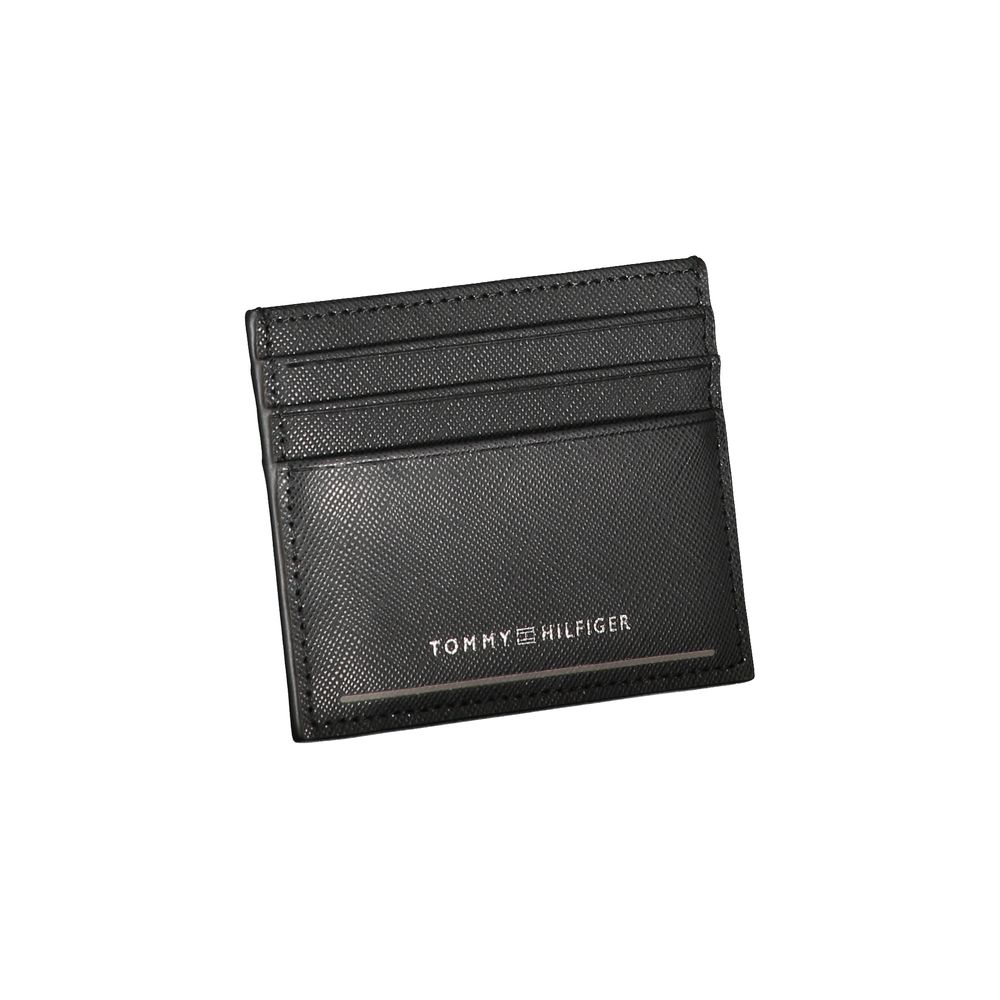 Tommy Hilfiger Schwarzes Leder Portemonnaie für Herren