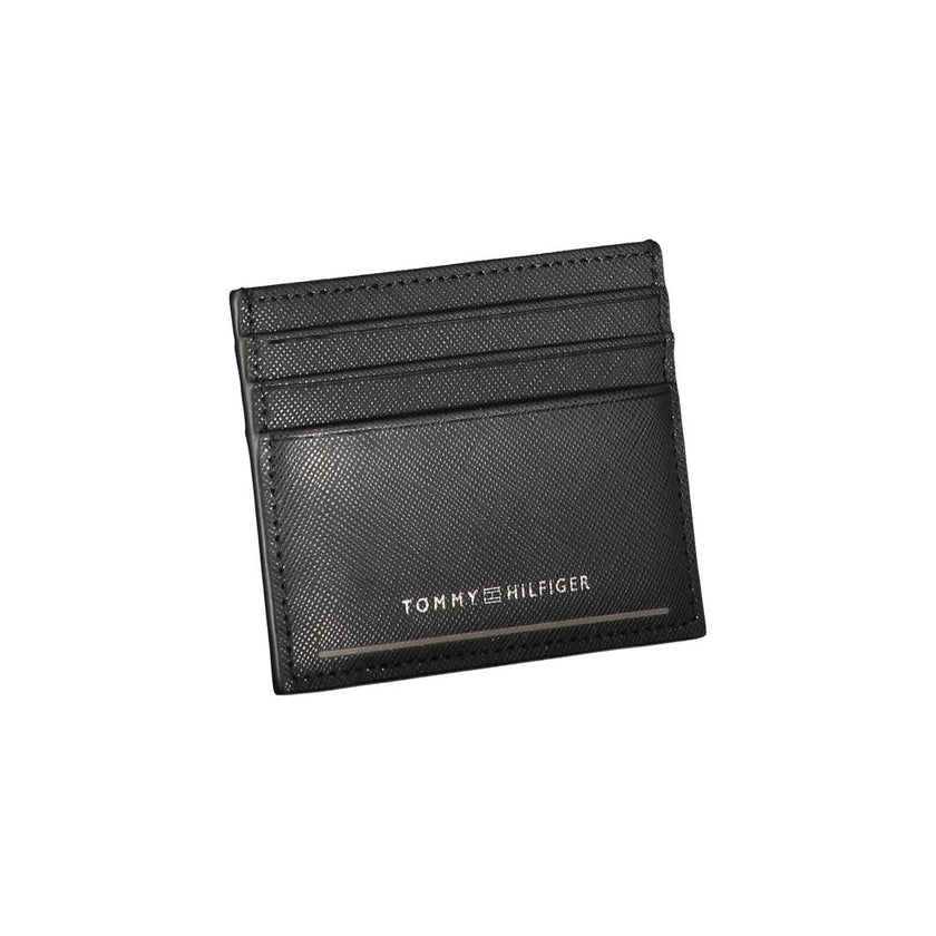 Tommy Hilfiger Schwarzes Leder Portemonnaie für Herren
