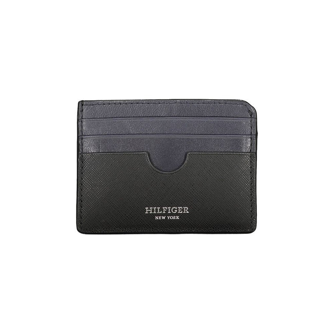 Tommy Hilfiger Schwarzes Leder Portemonnaie für Herren