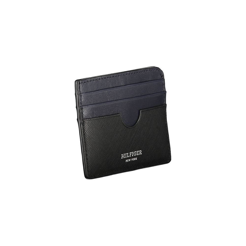 Tommy Hilfiger Schwarzes Leder Portemonnaie für Herren