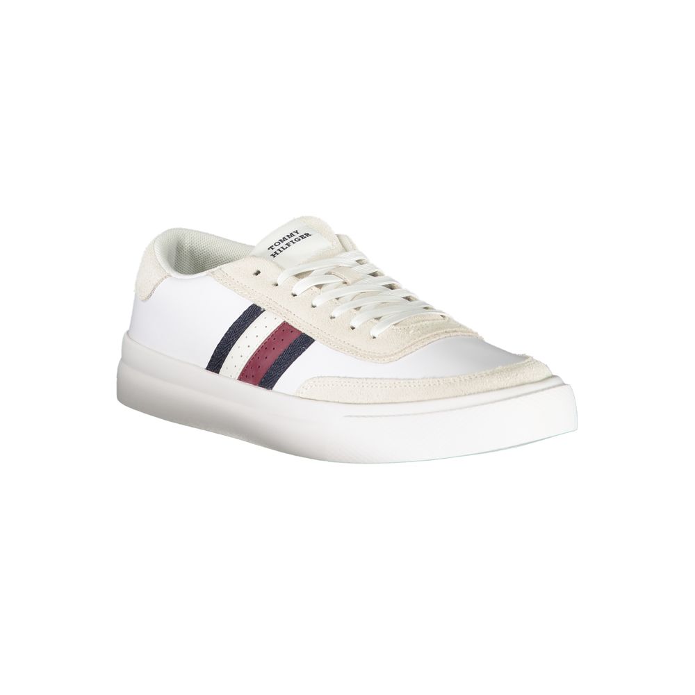 Tommy Hilfiger Men's White Leather Sneakers