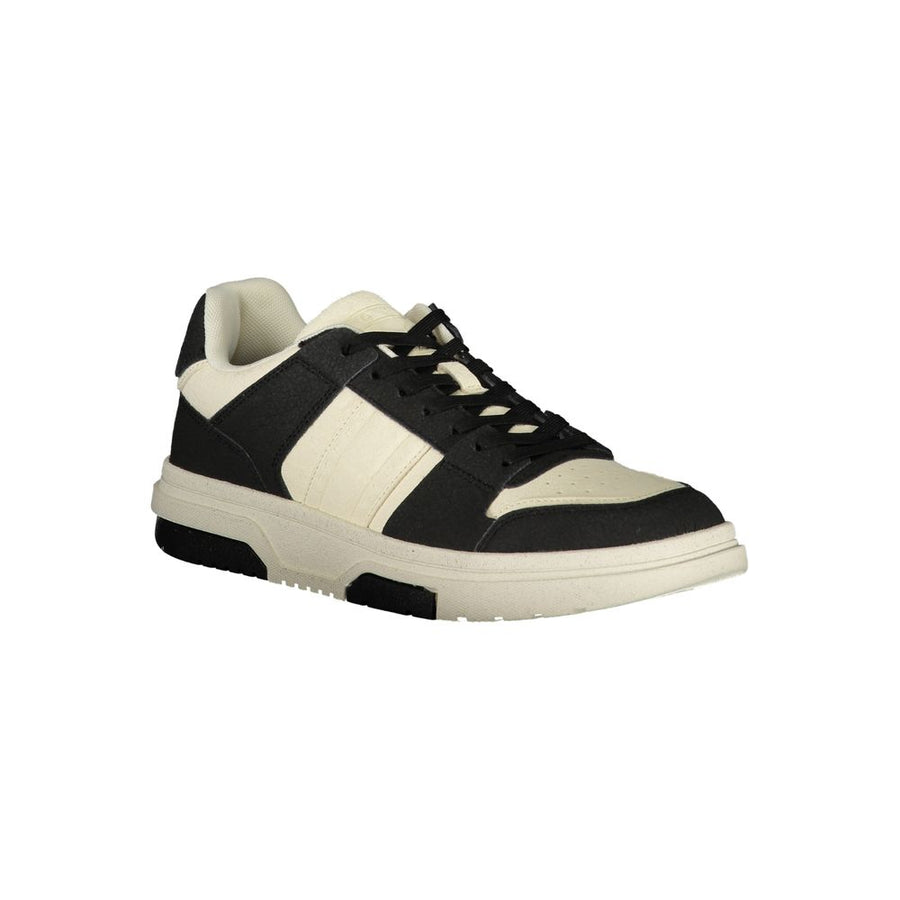 Tommy Hilfiger schwarzer Polyester Sneaker mit Schnürsenkeln und Logodetails