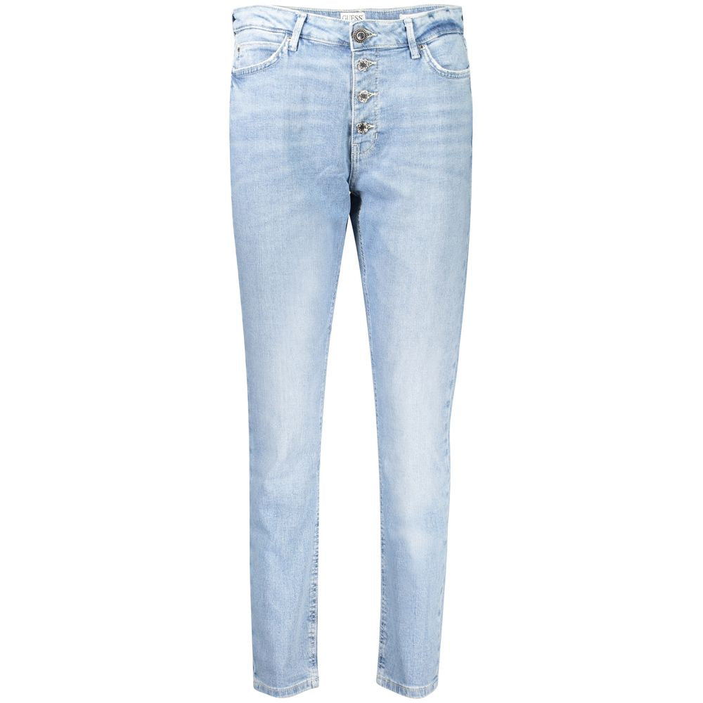 Guess Jeans Blue Cotton Straight Leg Jeans