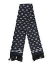 Dolce & Gabbana Schwarzer Seiden-Foulard mit Kronen-Print und Fransen für Herren
