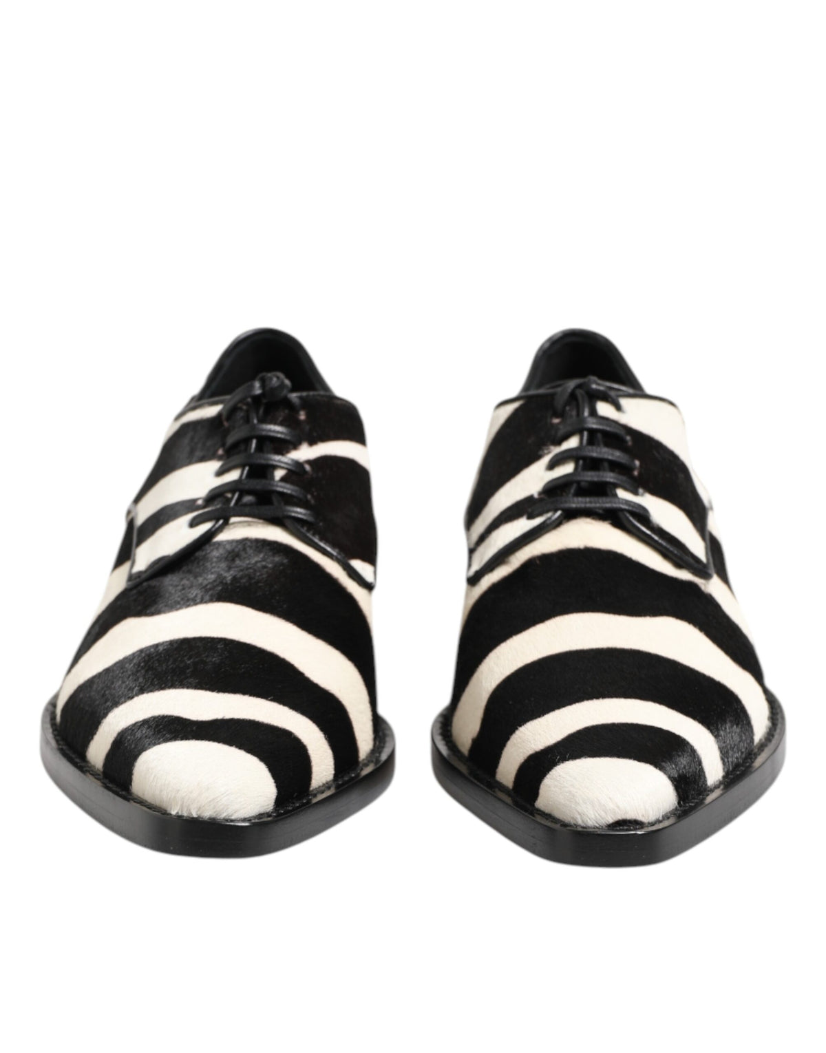 Dolce & Gabbana Black White Zebra Pony Hair Dress Shoes