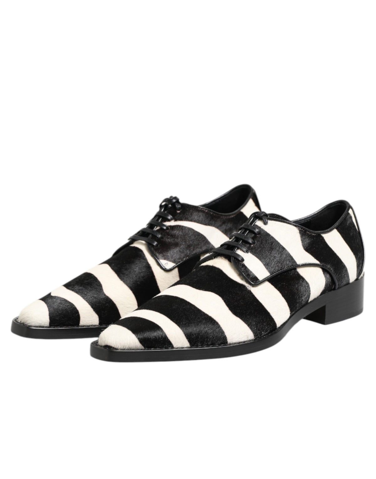 Dolce & Gabbana Black White Zebra Pony Hair Dress Shoes