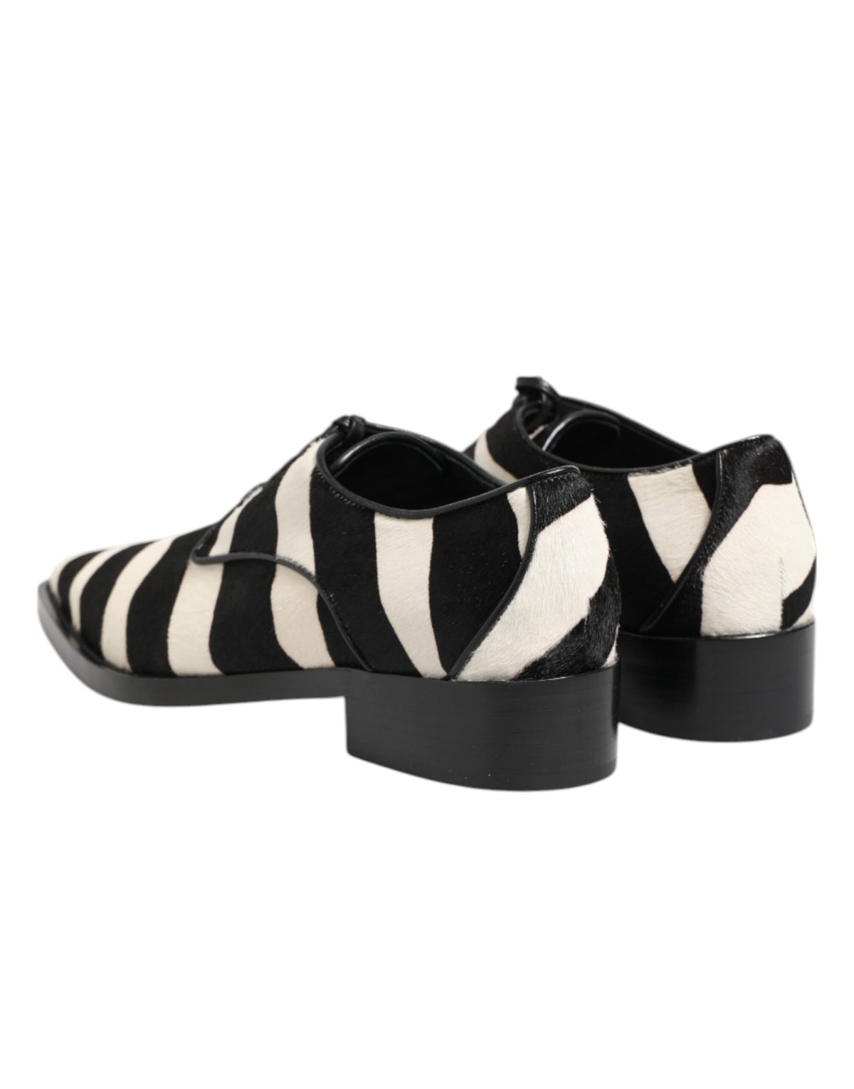Dolce & Gabbana Black White Zebra Pony Hair Dress Shoes