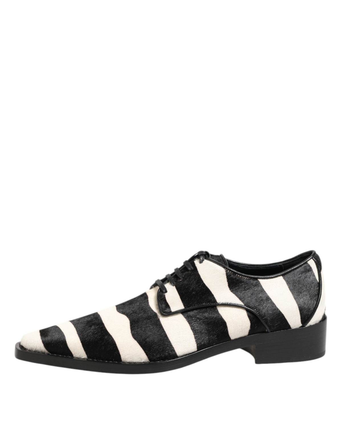 Dolce & Gabbana Black White Zebra Pony Hair Dress Shoes
