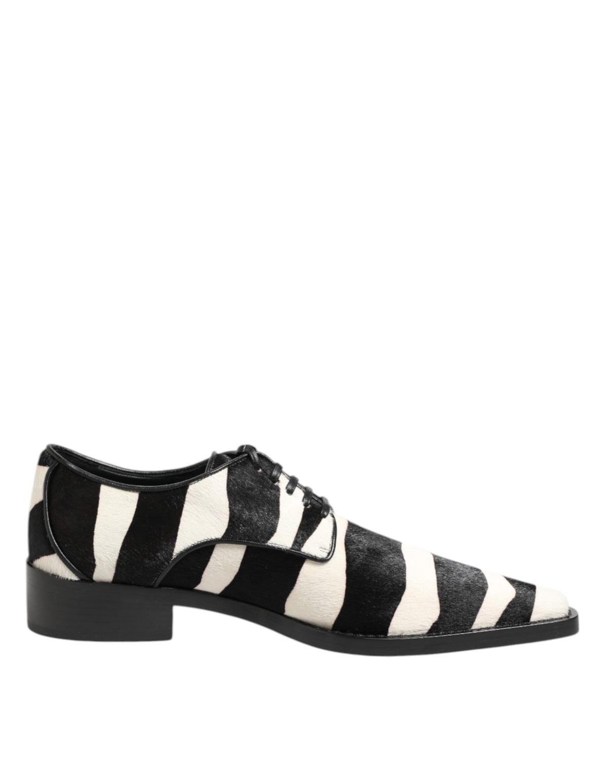 Dolce & Gabbana Black White Zebra Pony Hair Dress Shoes