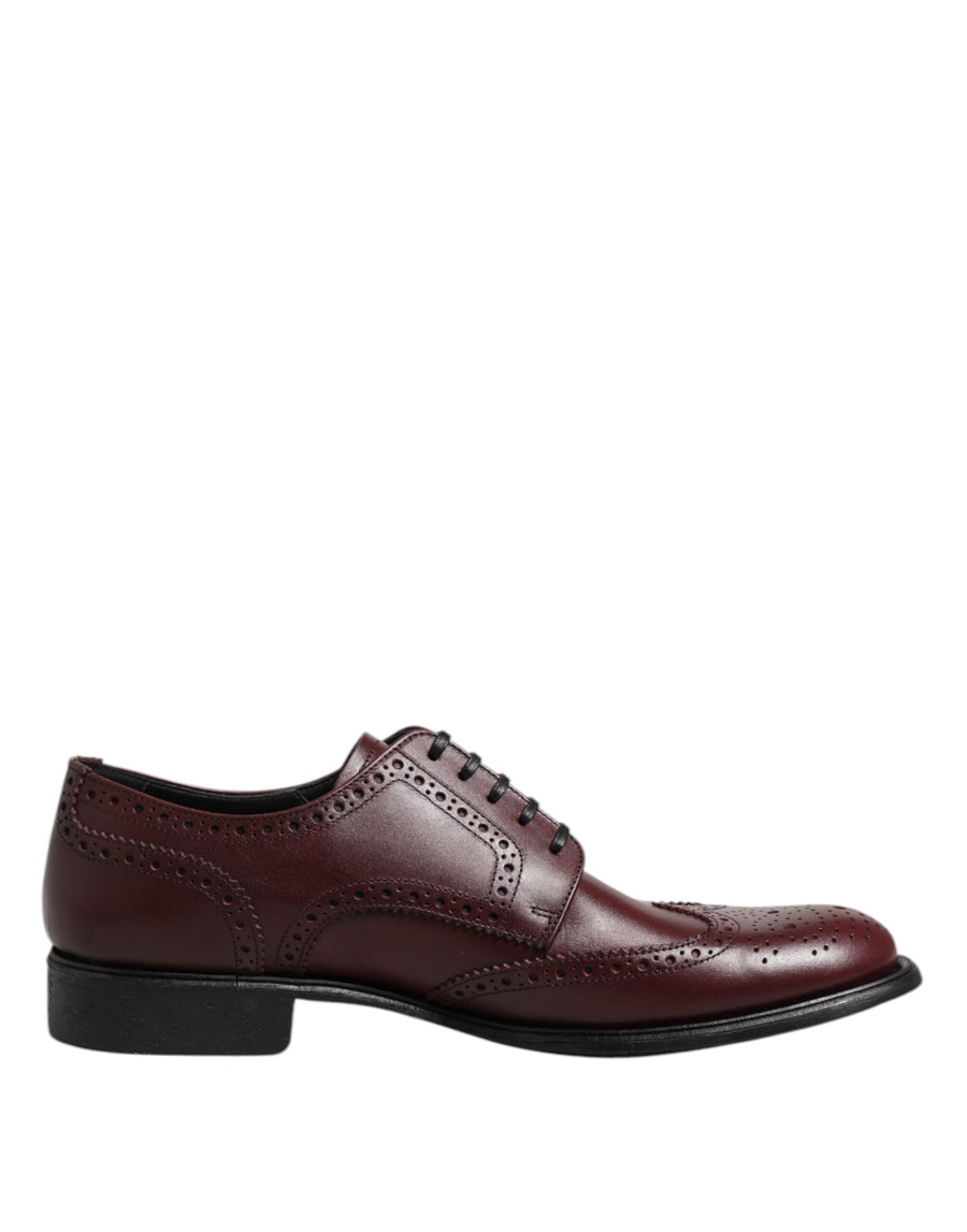 Dolce & Gabbana Brown Leather Lace-Up Derby Dress Shoes