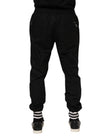 Dolce & Gabbana Schwarze Baumwoll-Jogginghose für Herren mit Logo-Tape