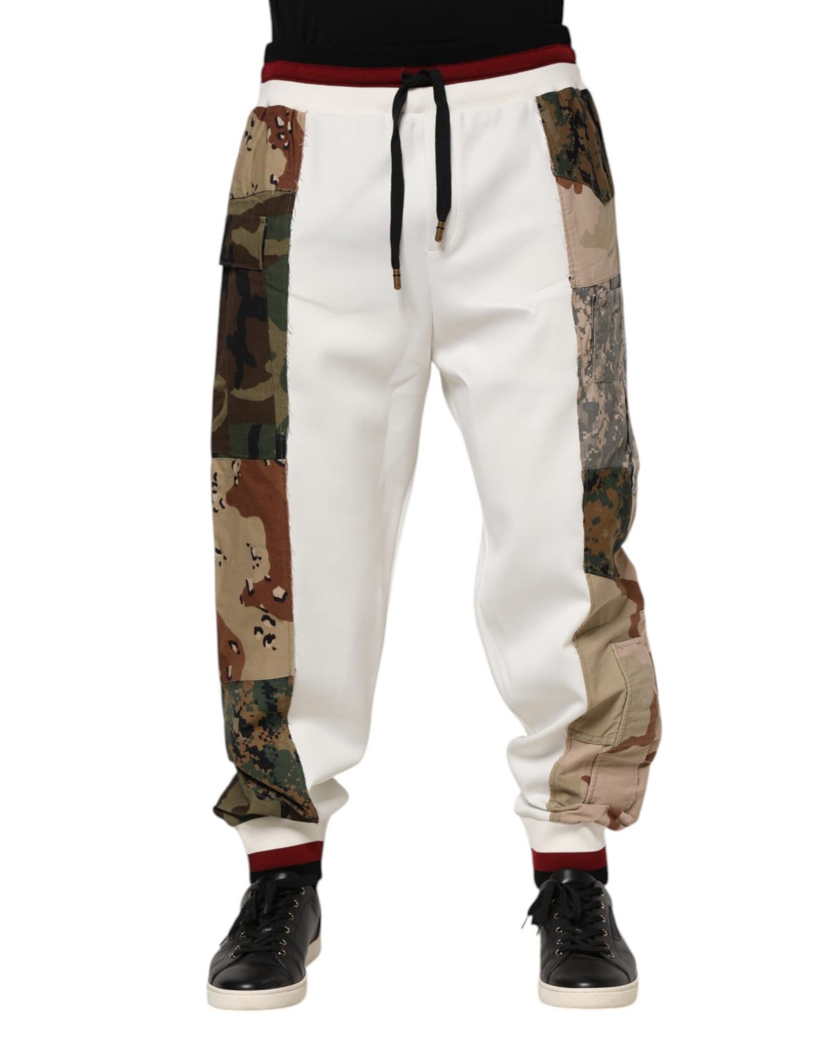 Dolce & Gabbana White Patchwork Joggers