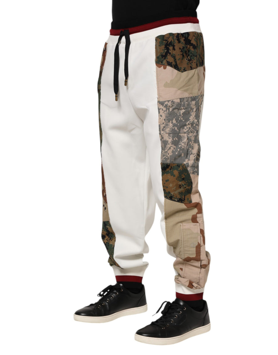 Dolce & Gabbana White Patchwork Joggers