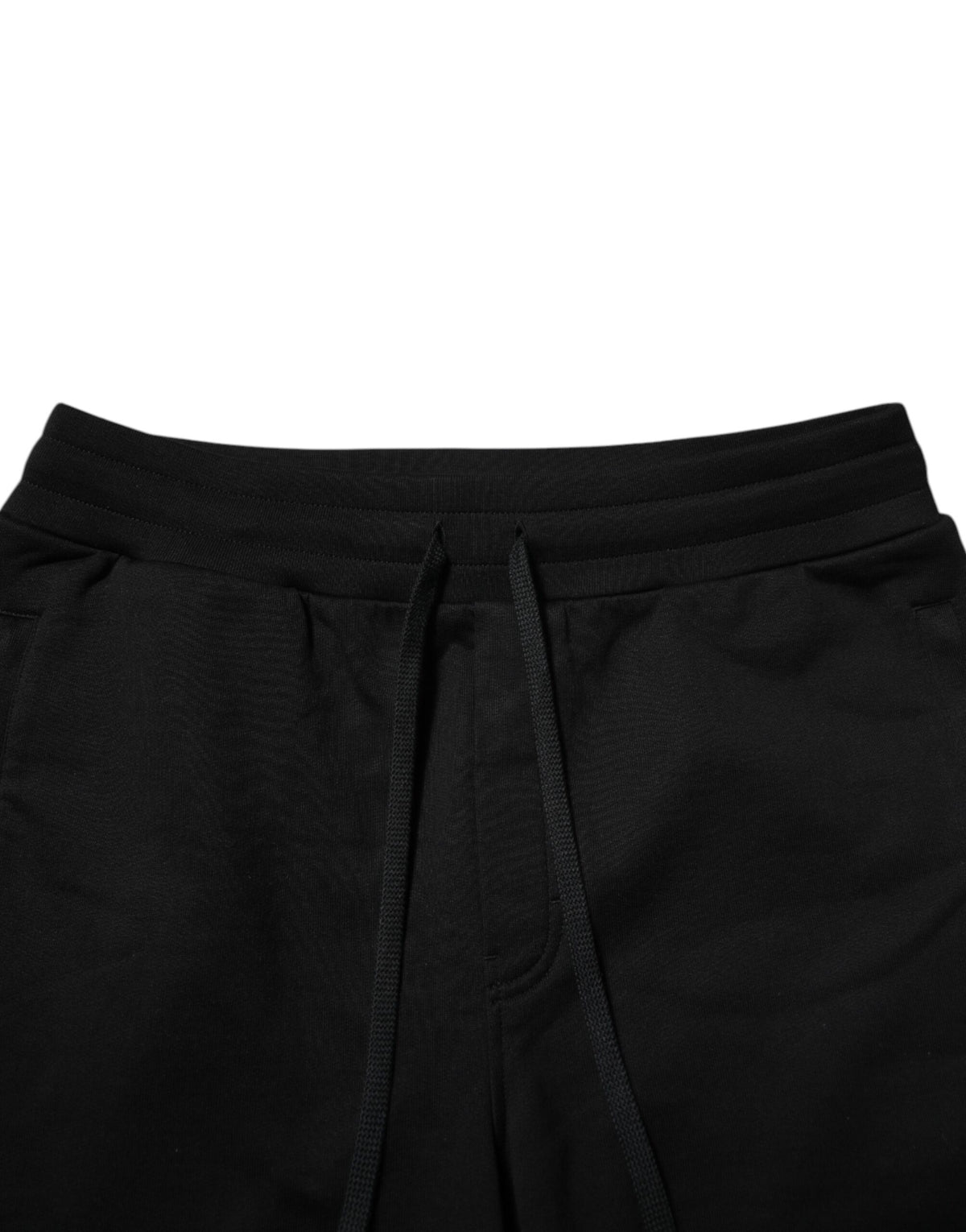Dolce & Gabbana Black Cotton Logo-Tape Men's Jogger Pants