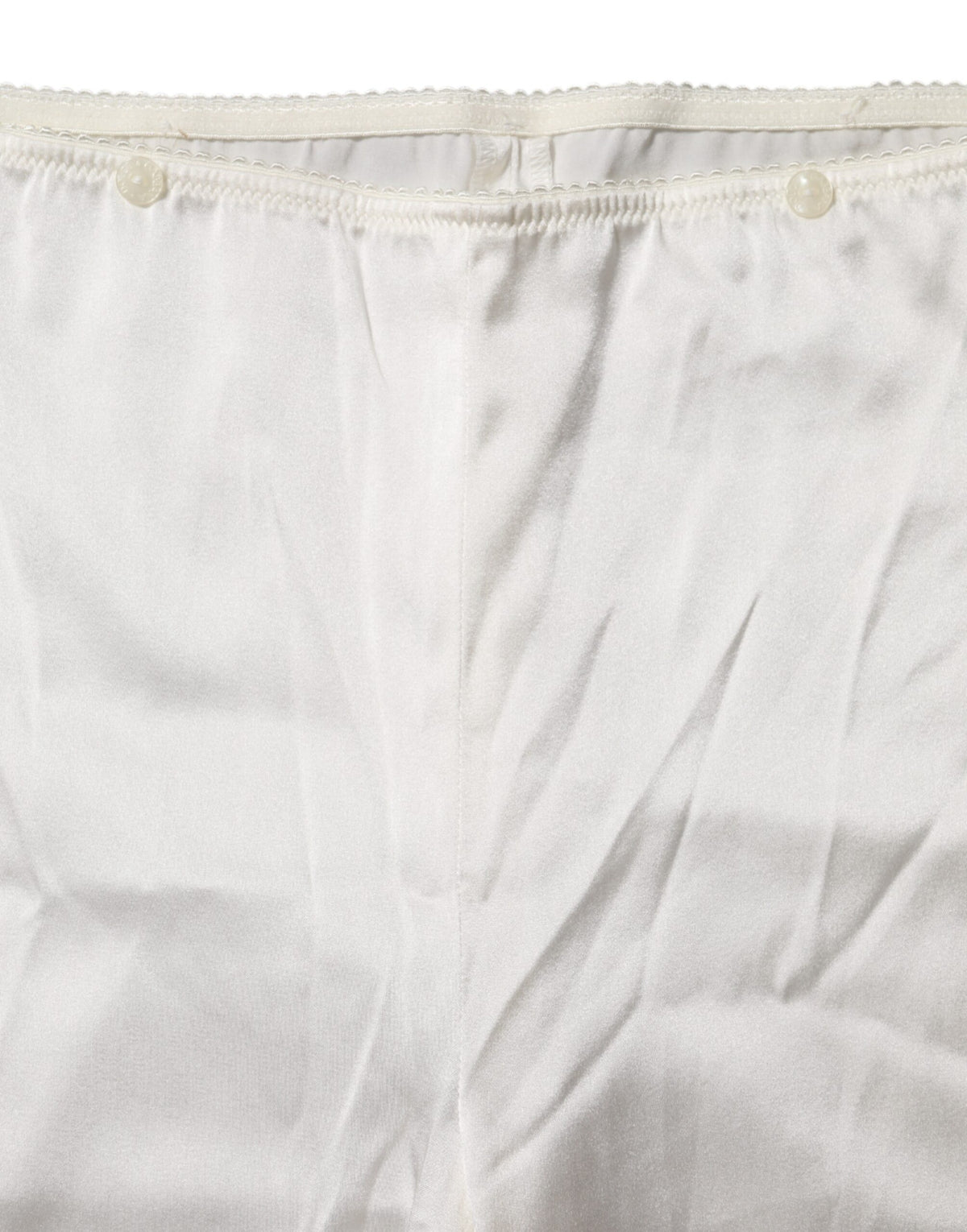 Dolce & Gabbana Ivory High-Rise Tapered Silk Trousers