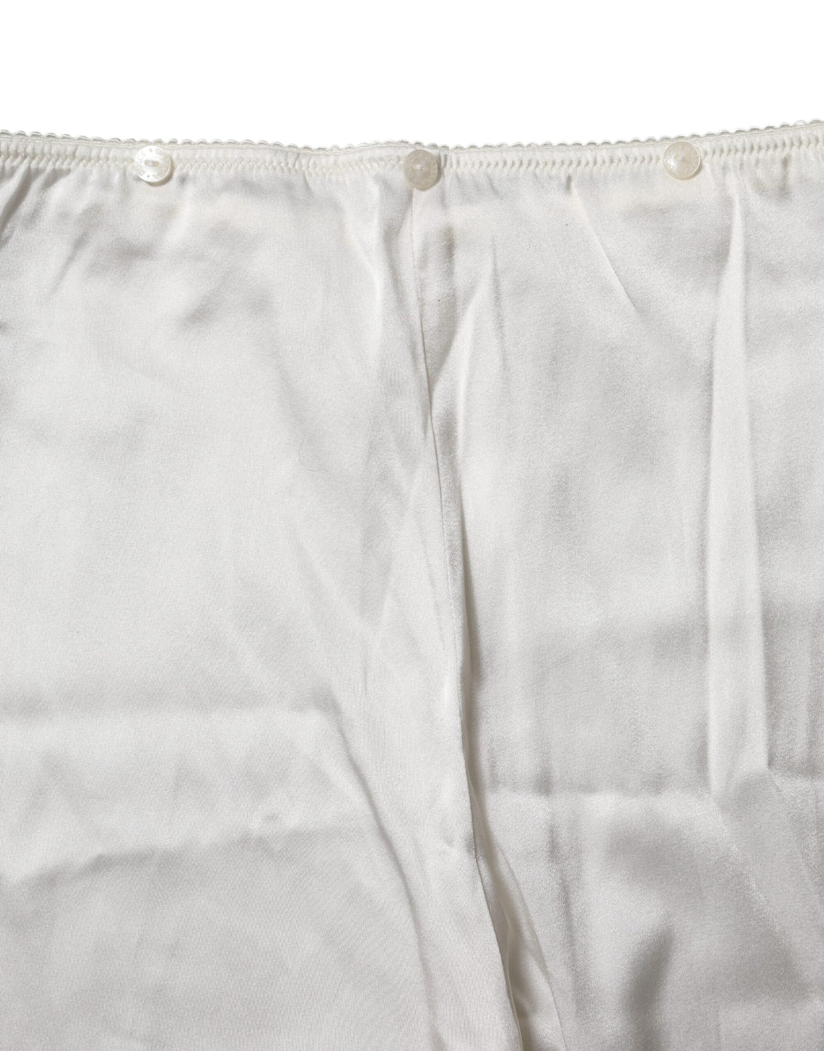 Dolce & Gabbana Ivory High-Rise Tapered Silk Trousers