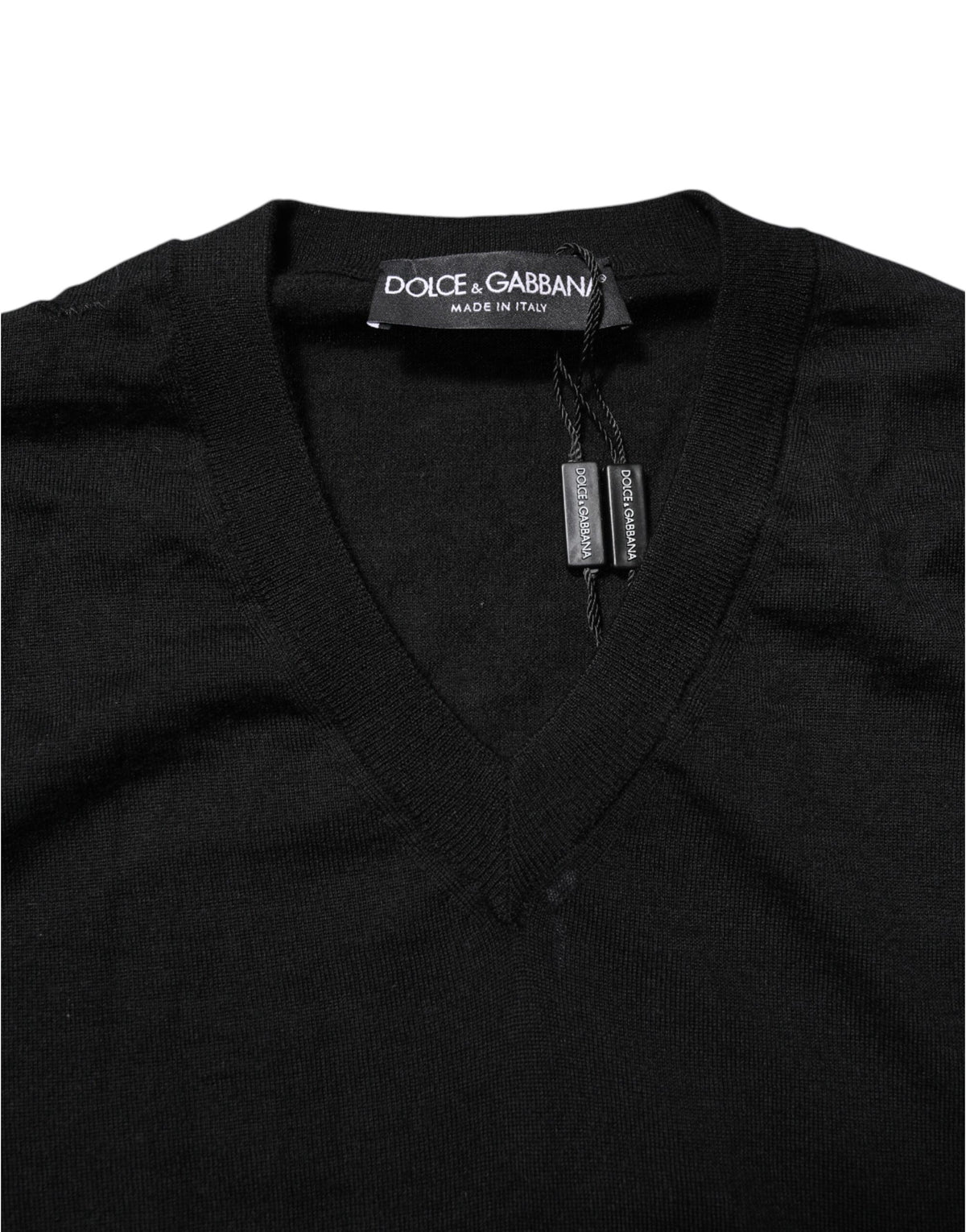 Dolce & Gabbana Dark Grey Sweater with Embroidered Logo