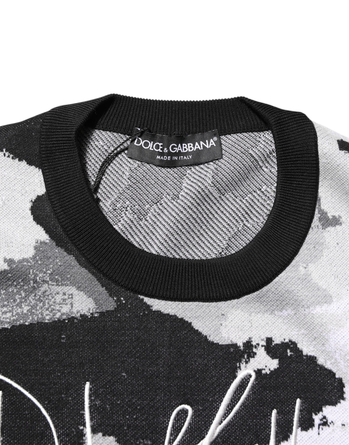 Dolce & Gabbana Multicolor Silk Camouflage Sweater