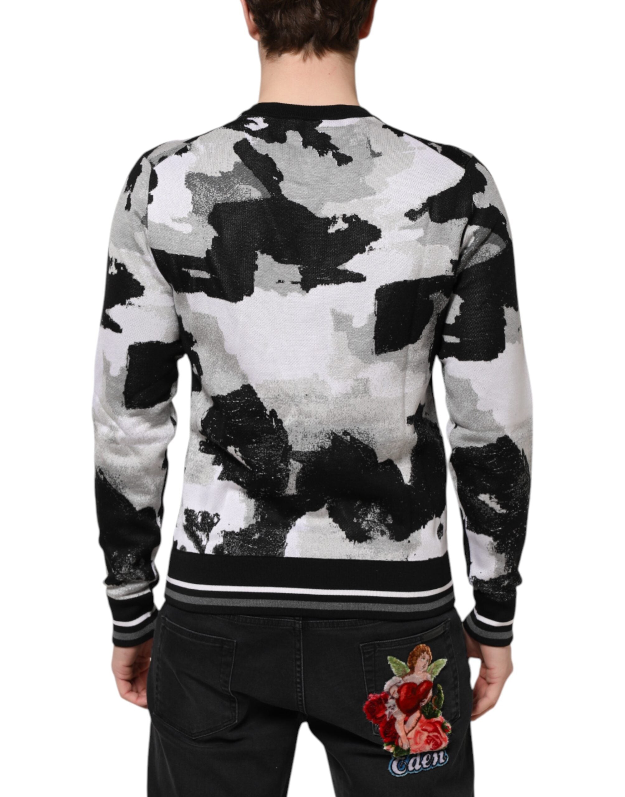 Dolce & Gabbana Seidenpullover mit mehrfarbigem Camouflagemuster
