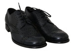 Dolce & Gabbana Dunkelblaue Leder Wingtip Oxford Business Schuhe