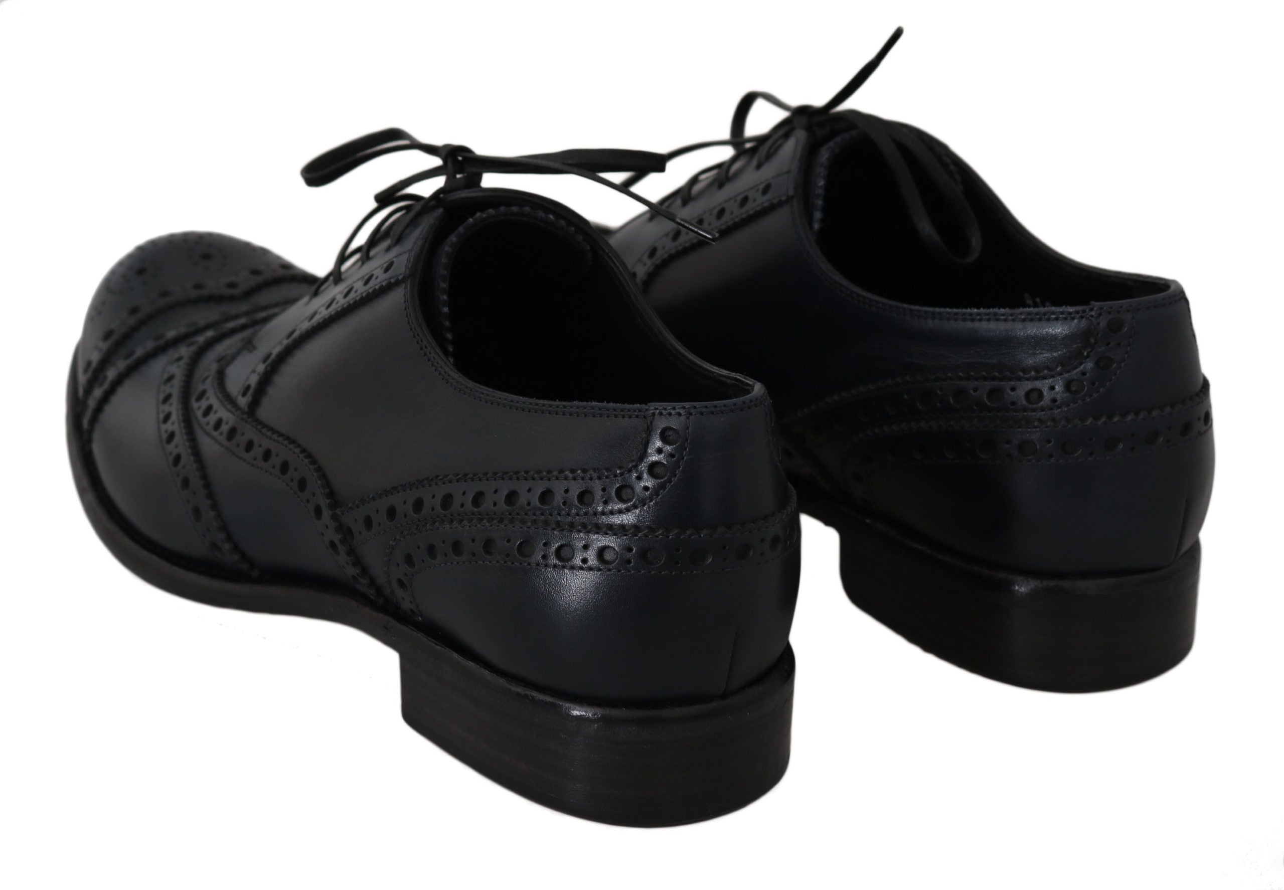 Dolce & Gabbana Dunkelblaue Leder Wingtip Oxford Business Schuhe