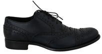 Dolce & Gabbana Dunkelblaue Leder Wingtip Oxford Business Schuhe