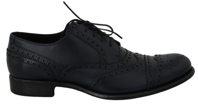 Dolce & Gabbana Dunkelblaue Leder Wingtip Oxford Business Schuhe