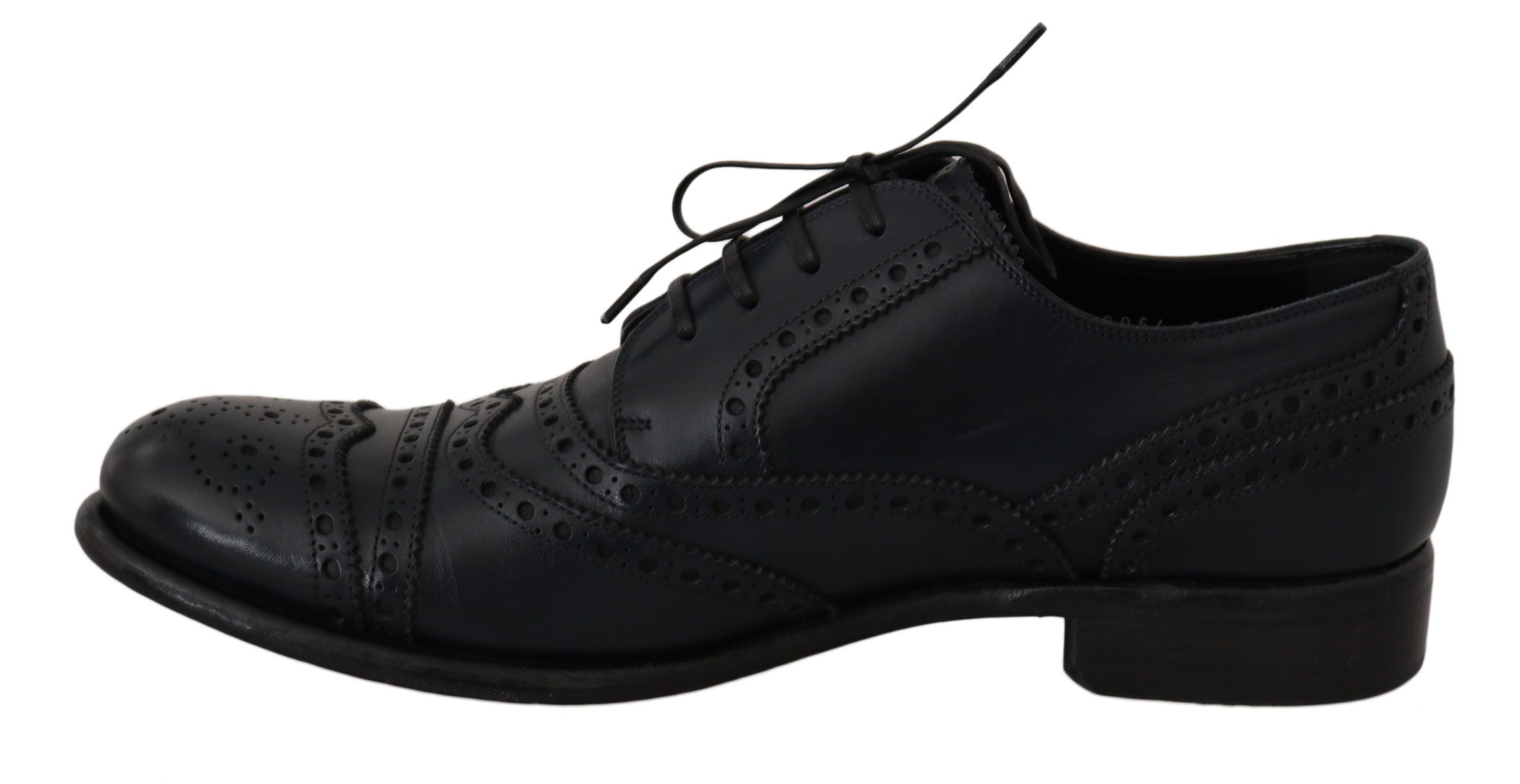 Dolce & Gabbana Dunkelblaue Leder Wingtip Oxford Business Schuhe