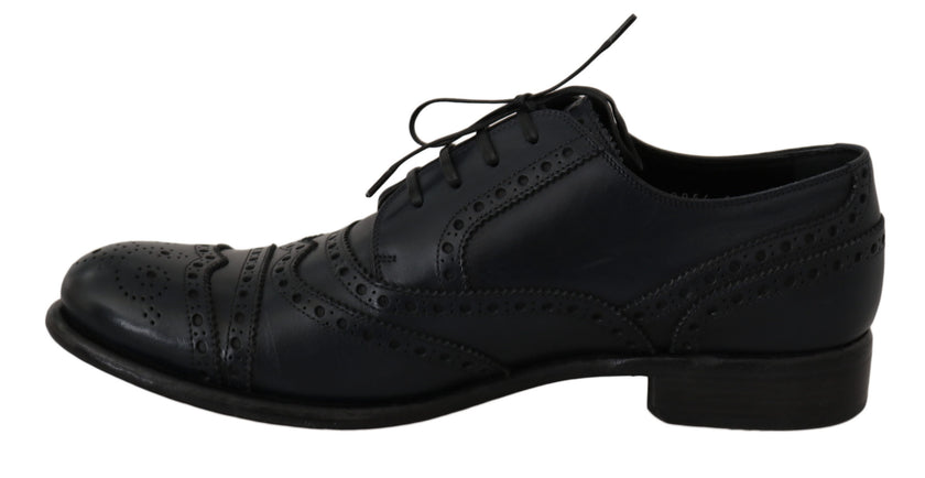 Dolce & Gabbana Dunkelblaue Leder Wingtip Oxford Business Schuhe