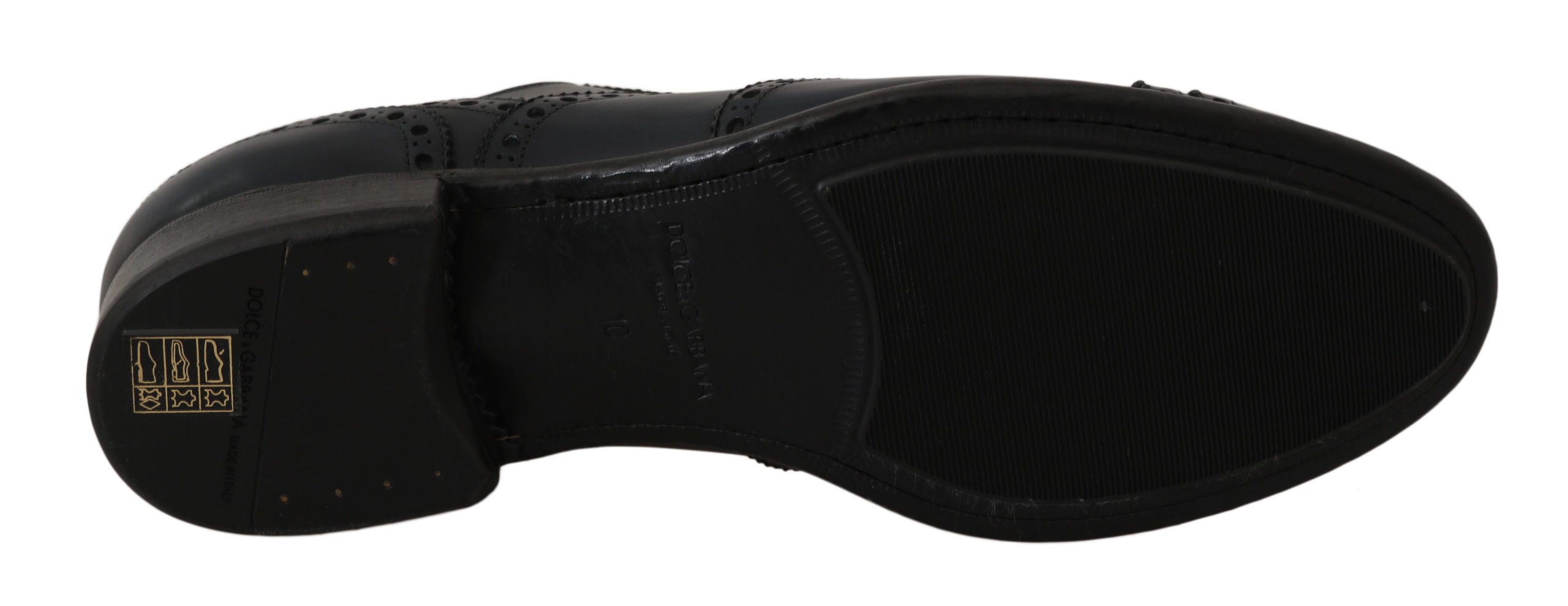 Dolce & Gabbana Dunkelblaue Leder Wingtip Oxford Business Schuhe