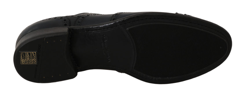 Dolce & Gabbana Dunkelblaue Leder Wingtip Oxford Business Schuhe