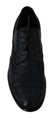 Dolce & Gabbana Dunkelblaue Leder Wingtip Oxford Business Schuhe
