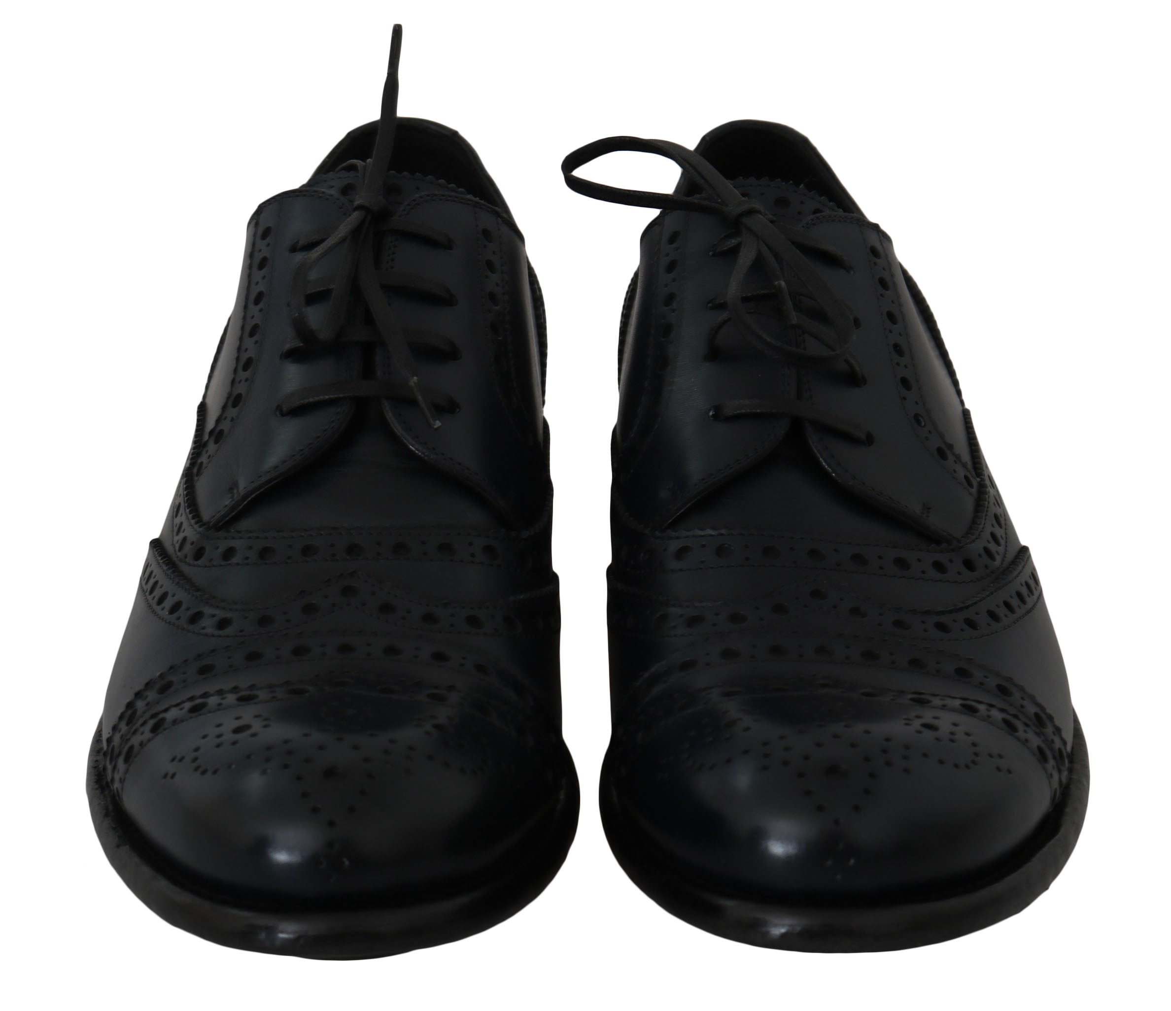 Dolce & Gabbana Dunkelblaue Leder Wingtip Oxford Business Schuhe