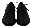 Dolce & Gabbana Blaue Leder Wingtip Oxford Dress Schuhe