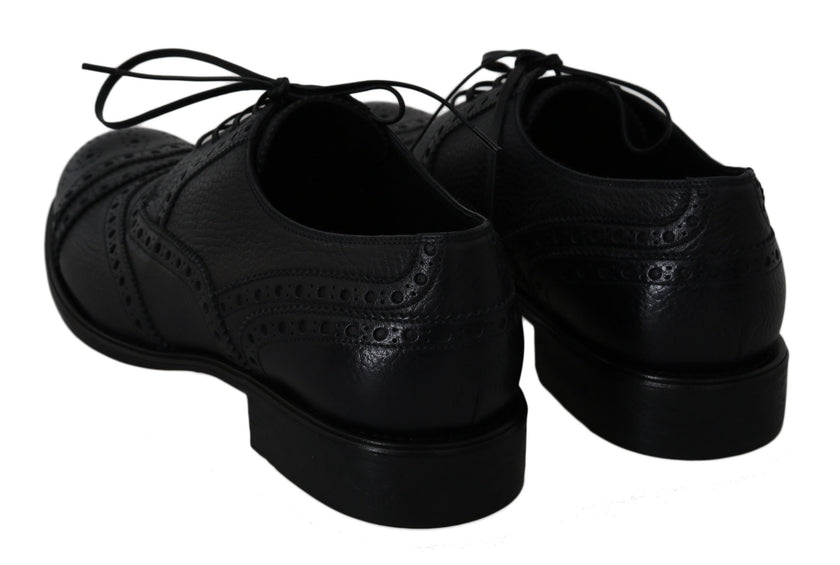 Dolce & Gabbana Blaue Leder Wingtip Oxford Dress Schuhe