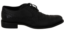 Dolce & Gabbana Blaue Leder Wingtip Oxford Dress Schuhe