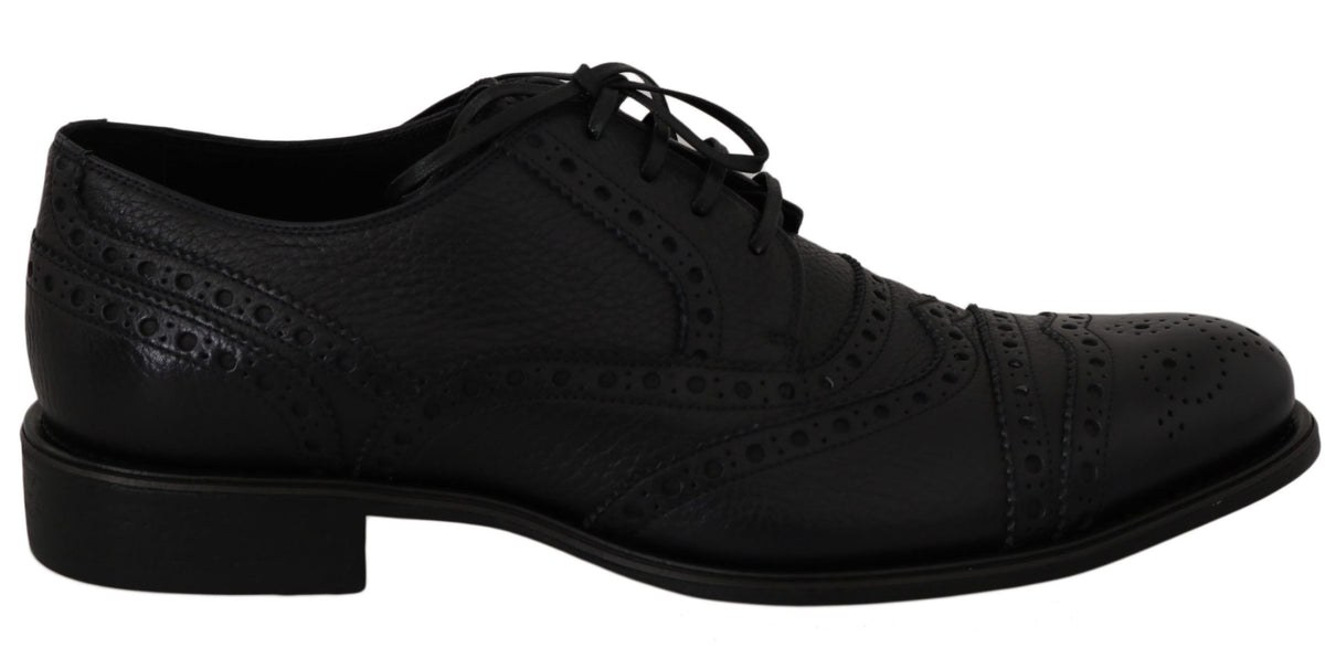 Dolce & Gabbana Blue Leather Wingtip Oxford Dress Shoes