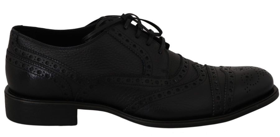 Dolce & Gabbana Blue Leather Wingtip Oxford Dress Shoes