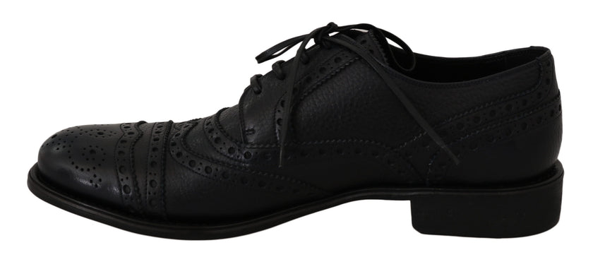 Dolce & Gabbana Blaue Leder Wingtip Oxford Dress Schuhe
