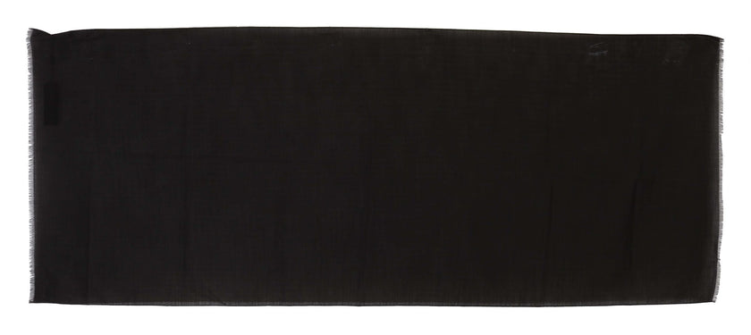 Dolce & Gabbana Dark grey pure wool scarf with striped pattern