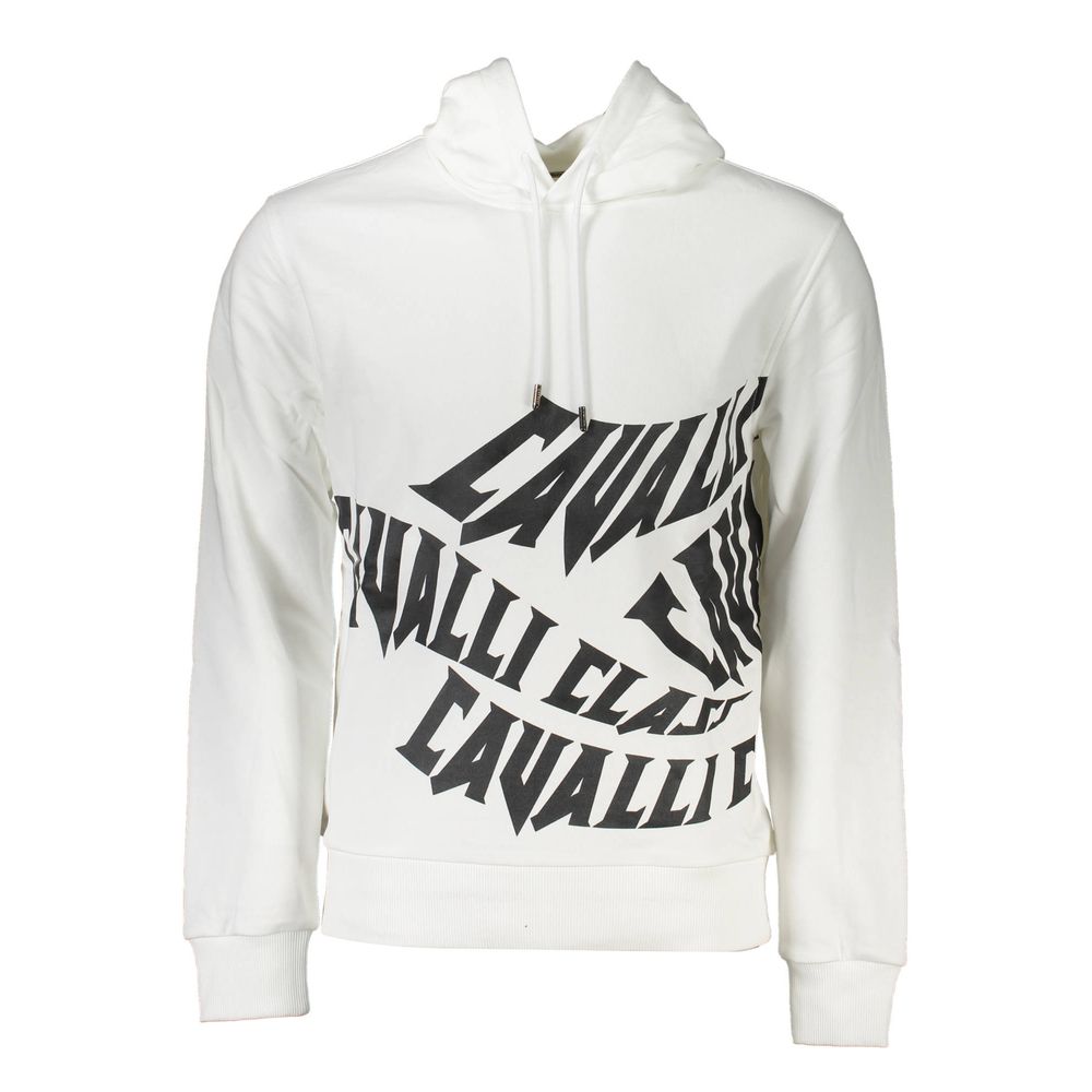 Cavalli Class Men's White Cotton Sweatshirt