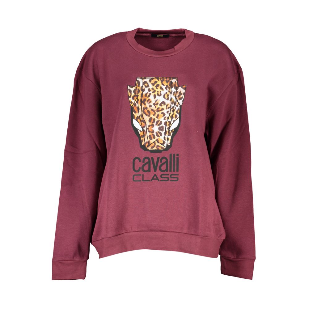 Cavalli Class Lilac Cotton Sweatshirt
