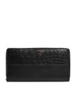 Dolce & Gabbana Schwarzes Leder Logo-Plakette Zip Around Continental Brieftasche