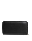 Dolce & Gabbana Schwarzes Leder Logo-Plakette Zip Around Continental Brieftasche