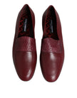 Dolce & Gabbana Burgundy Calfskin Formal Slippers