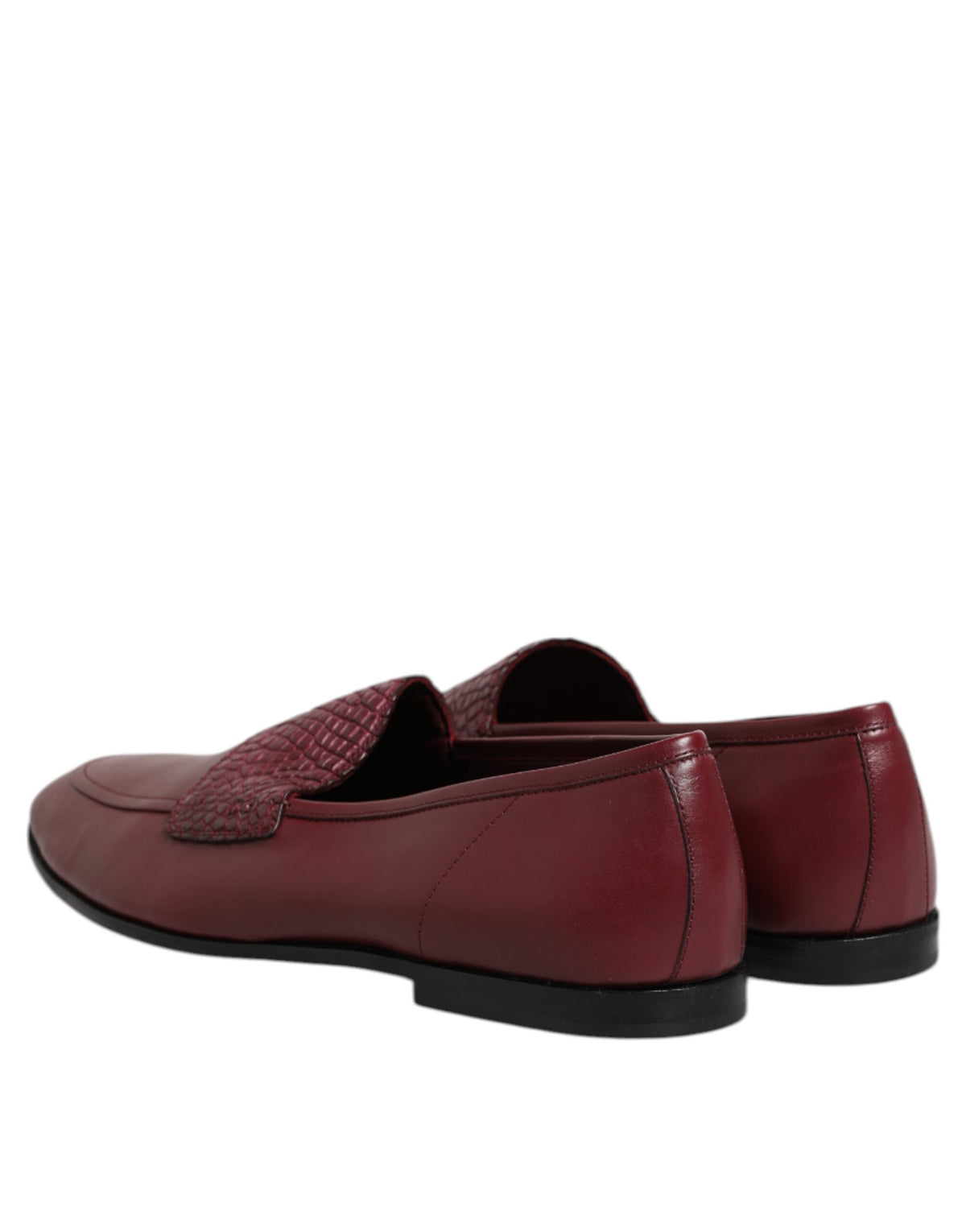 Dolce & Gabbana Burgundy Calfskin Formal Slippers