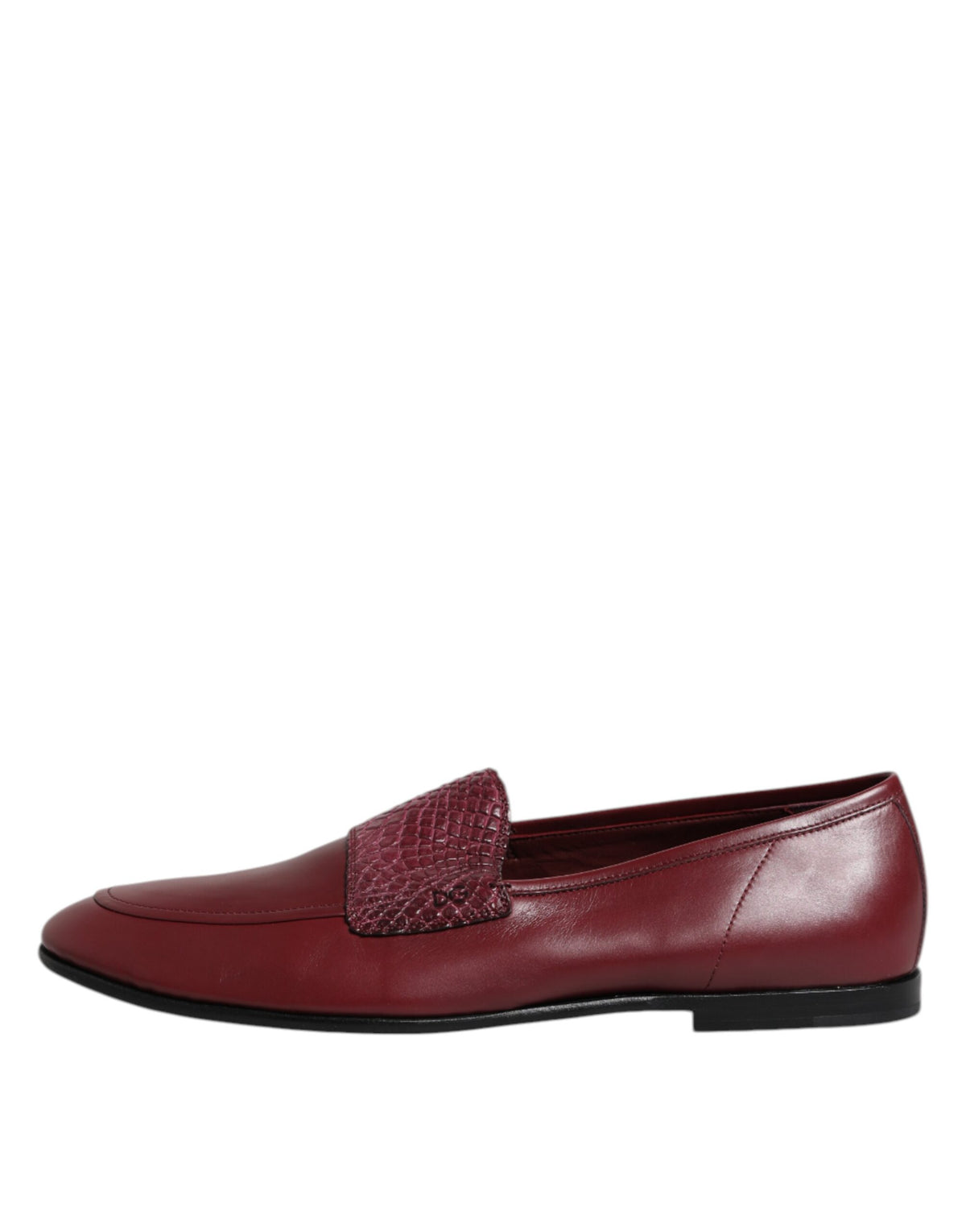 Dolce & Gabbana Burgundy Calfskin Formal Slippers