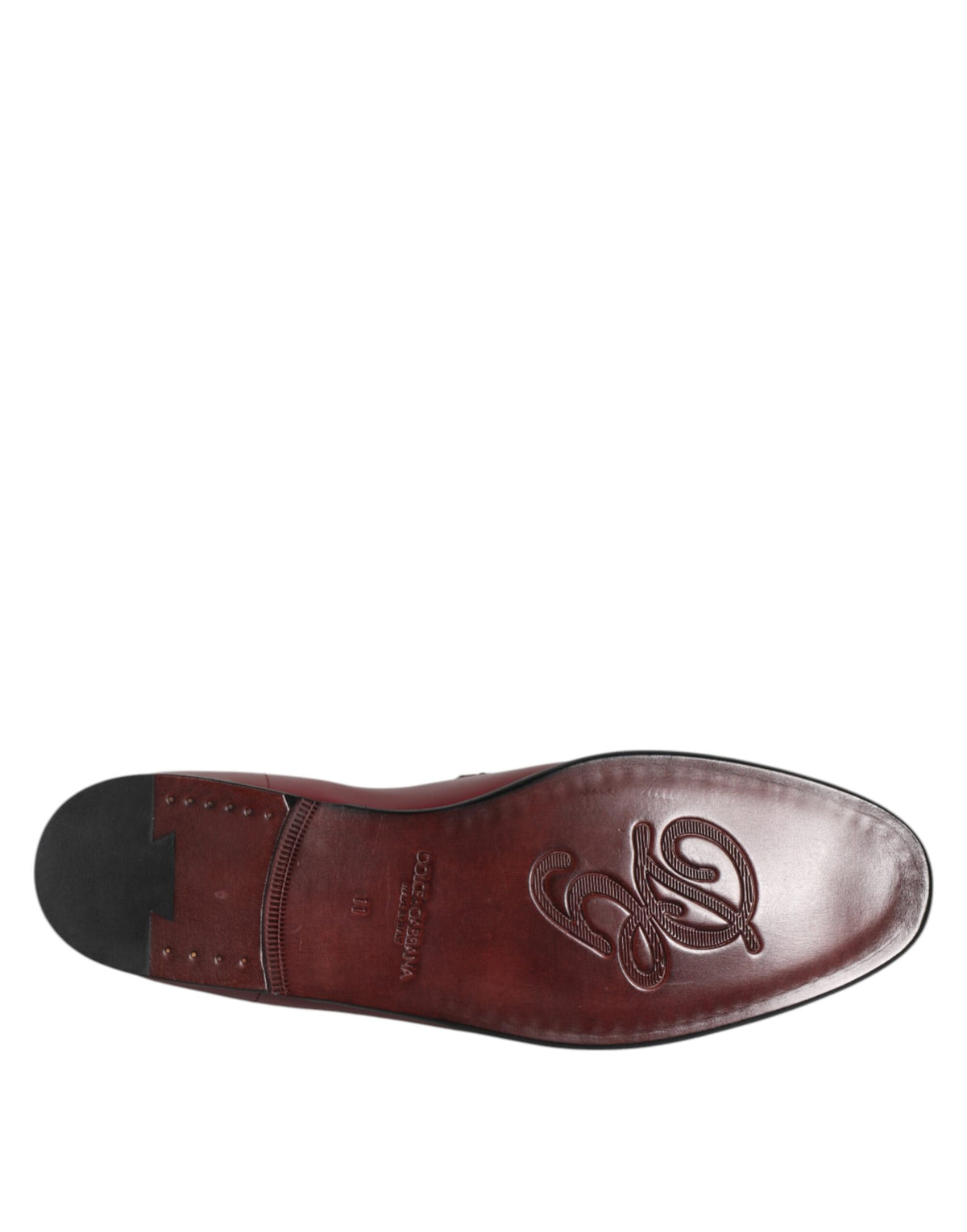 Dolce & Gabbana Burgundy Calfskin Formal Slippers